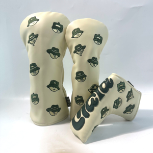 SOSH4 Housse de club de golf personnalisable en cuir PU, motif feuille, fermeture magnétique durable, couleurs unies, résistante à l'eau, suspendable - Product Image 1