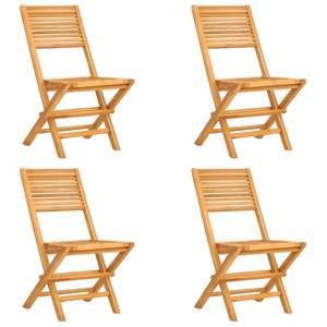 Conjunto de Comedor Plegable Mediano de Madera Maciza de Teca Natural para Jardín, Muebles Versátiles para Exteriores - Product Image 3