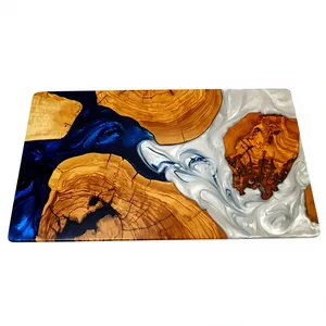 Planche à découper rectangulaire en résine de bois 100% naturelle - Durable, écologique, facile à nettoyer, passe au lave-vaisselle, pour viande, fruits, fromage - Product Image 1
