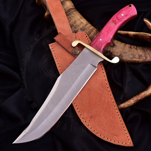 Cuchillo de Caza Bowie de Acero 440C Hecho a Mano al por Mayor (ODM/OEM) con Mango de Madera Exótica y Empuñadura Plateada para Camping y Actividades al Aire Libre - Product Image 1