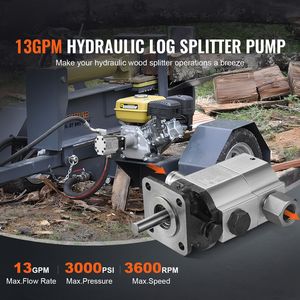 Pompa Idraulica a 2 Stadi per Spaccalegna, 13GPM, 3000PSI, Uscita NPT da 1/2FT, 3600 RPM, Ingresso e Uscita in Alluminio da 1FT - Product Image 2