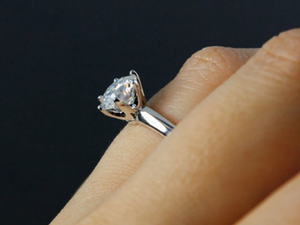 <b>925</b> Sterling <b>Silver</b> Round Shape Lab Grown Diamond <b>Ring</b> Gift For Her Anniversary , Wedding & Party - Product Image 2