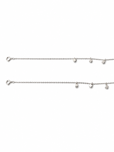 925 Sterling Silver Dangle Charm <b>Anklet</b> with Cubic Zirconia Geometric Charms High Polish Women Jewelry Beach Party Gift - Product Image 2