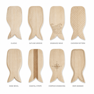 Tabla de cortar de madera con forma de hoja de arce hecha a mano, al por mayor, personalizada, con mango verde, tabla de servir de madera natural ecológica para - Product Image 2