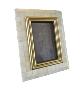 Elegant Rectangle Bone Inlay Photo <b>Frame</b> With <b>Gold</b> Trim Vertical Tabletop Display at cheapest prices By NEHA ENTERPRISES - Product Image 3