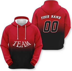 Sweat à capuche personnalisé de haute qualité pour hommes et femmes, en polyester et coton 400g, avec impression par transfert thermique du nom et du numéro, pour les fans de sport - Product Image 3