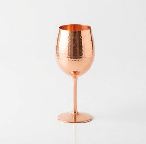 Verres à vin en cuivre à motif gaufré, flûtes à champagne, verres à vin à pied en métal faits à la main, lot de 2 pour les occasions de mariage - Product Image 2