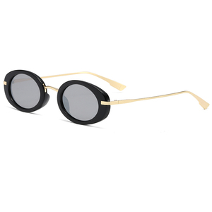 Lunettes de soleil ovales en métal Y2K tendance, protection UV, pour hommes et femmes, activités de plein air, collection 2026 - Product Image 4