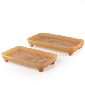 Bandeja Decorativa Cuadrada de Resina, Bandeja Organizadora de Resina con Múltiples Compartimentos, Bandeja de Resina con Patrón de Mármol - Product Image 4