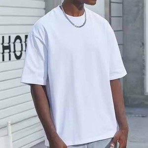 High Quality Casual Regular Fit Heavyweight Black And <b>White</b> Oversized 100% Cotton Blank Custom Men's T-Shirt - Product Image 6