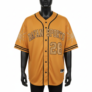 Camiseta 100% algodón para hombre, corte holgado, estampada, premium, camiseta de béisbol para hombre, jersey deportivo de poliéster, diseño con logo de transferencia térmica. - Product Image 1