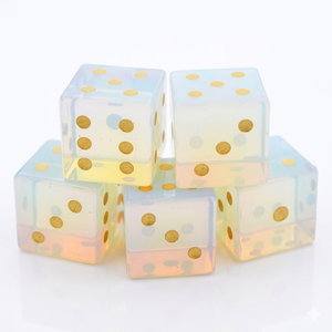 Stone Opalite D6 <b>Dice</b> Cube Natural Gemstone Crystal Stone D6 <b>Dice</b> Engraved Stone Custom <b>Dice</b> <b>Sets</b> - Product Image 2