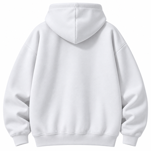 Sweat-shirt à capuche blanc personnalisé pour homme en coton molletonné avec imprimé graphique, style streetwear décontracté - Product Image 2
