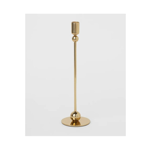 Modern Minimalist Gold Metal Taper Candle Holder Elegant Slim Stem Candlestick Stand For Wedding Table Centerpiece & Luxury Home - Product Image 1