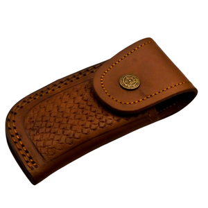 Cuchillos Plegables Hechos a Mano con Acero de Damasco, Mango de Madera Marrón y Bolster de Latón para Camping, Caza y Actividades al Aire Libre - Product Image 4
