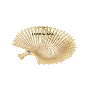 Nouveautés dorées Design moderne Bol de service avec support en forme de feuille de palmier Bol à gâteau de pâtisserie de la plus grande qualité pour les meilleures ventes - Product Image 1