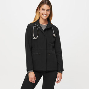 Vestes médicales personnalisées à manches longues en spandex extensible pour femmes, uniformes d'infirmières pour l'automne et l'hiver - Product Image 1