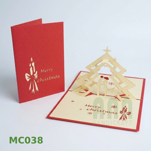 การ์ดอวยพร ANN HANDICRAFT MC038 แบบกำหนดเอง ขนาด A5 ตัดด้วยเลเซอร์ 3 มิติ ป๊อปอัพ ลายนูน 'ขอบคุณ' ธีมคริสต์มาสวีียดนาม สำหรับวันพิเศษ - Product Image 2