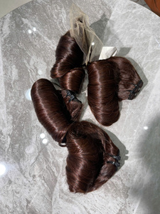 Extensions de queue de cheval à clipser 100% cheveux humains vietnamiens, ondulées, postiche brun - Product Image 3