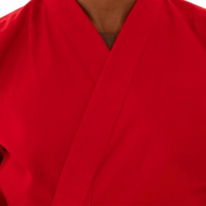 Uniforme de Karate Rojo para Hombre, 100% Algodón, Transpirable, Corte Regular, Uniforme de Artes Marciales para Adultos, Cinturón Blanco Incluido, Disponible para la Venta - Product Image 3