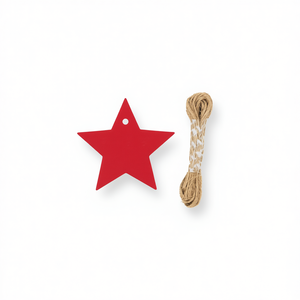 Etichetta Pendente a Stella Ilan 6cm Rossa 12pz per Decorazione Abbigliamento - Product Image 1