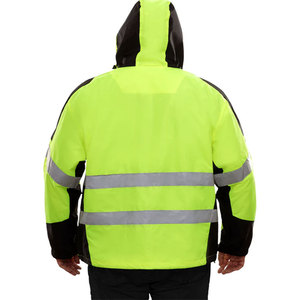 Veste de sécurité haute visibilité imperméable pour homme, vêtements de travail réfléchissants pour l'hiver, veste de sécurité à fermeture éclair - Product Image 3