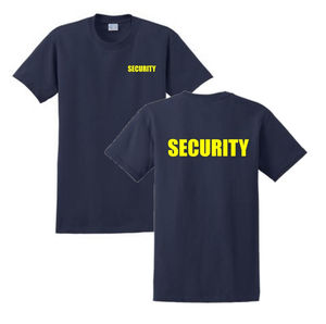 เสื้อยืดคอตตอน 100% สีขาวสำหรับผู้ชาย พิมพ์ลายโลโก้แบบกำหนดเองคุณภาพสูง สำหรับเจ้าหน้าที่รักษาความปลอดภัย ขายส่งเสื้อยืดสำหรับเจ้าหน้าที่รักษาความปลอดภัย - Product Image 3