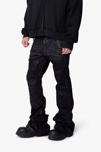 2026 High Quality Custom Cotton Casual American Highstreet Brand Breathable Quick Dry MidRise Straight Black Waxed Wash Men's - Product Image 4
