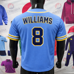 Maillot de baseball pour clubs et équipes, coupe ajustée, séchage rapide, respirant, 100 % polyester, personnalisable par sublimation, nom du joueur brodé - Product Image 2