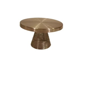 Wholesale Customizable Oval Metal <b>Cake</b> <b>Stand</b> with Gold Finish Handmade Decorative Base - Product Image 2
