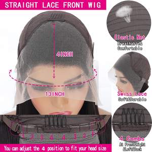 Perruque Lace Frontal Wig 13x4, cheveux humains, perruques Lace front Wig, Swiss Lace Wig, Body Wave, Full HD, 13x4, vente en gros - Product Image 4