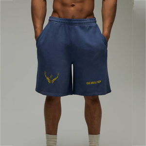 Pantalones Cortos de Felpa de Algodón para Hombre con Estampado OEM, Diseño Gráfico Personalizado, Estilo Urbano, Largura hasta la Rodilla, con Cordón Ajustable, Estilo Casual - Product Image 1
