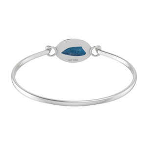 925 Sterling Silver Twister <b>Bracelet</b> Neon Apatite Gemstone Rough Shape Natural Bezel Setting Trendy Bangle Luxury BLAZELS Women - Product Image 3