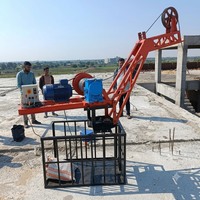Mini-grue électrique robuste avec flèche pivotante pour la construction, le levage de matériaux sur les toits