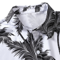 Nouvelles Chemises Hawaïennes Personnalisables pour Hommes – Élégantes, Décontractées, Respirantes, Écoresponsables, en Toile, Col en V, Manches Courtes, Coupe Ample, 100% Coton