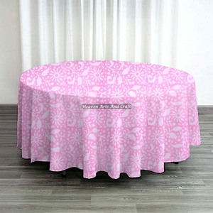 2026 Trending Export Quality Beautiful Floral Design Round 60 Inch <b>Table</b> Cloth <b>Table</b> <b>Cover</b> <b>Table</b> Linen in Wholesale Price - Product Image 1