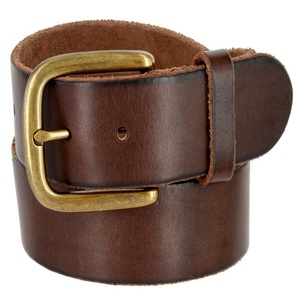 Cinturón Casual de Cuero Vacuno Original Pintado a Mano de Color Marrón de Calidad de Exportación para Hombre con Hebilla de Latón de Una Sola Pieza Resistente - Product Image 4