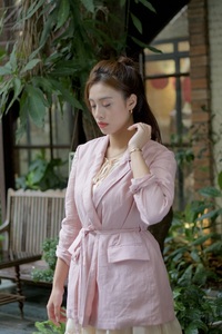 เสื้อแจ็คเก็ตสตรีกระดุมสองแถวสำหรับ100% รามี่สำหรับฤดูใบไม้ร่วงผ้าฝ้ายถักลายตารางสำหรับฤดูหนาว - Product Image 6