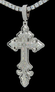 เครื่องประดับฮิปฮอป925จี้เพชรแบบสั่งทำสำหรับผู้ชายจี้เงิน VVS เพชรโมอิสซาไนท์จี้ไขว้ - Product Image 5