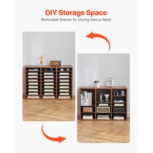 Organizzatore per Documenti in Truciolato a 27 Scomparti con Ripiani Rimovibili, Classificatore Postale per Casa o Ufficio - Product Image 5