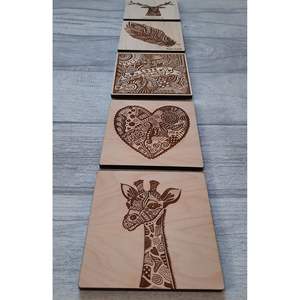 Sous-verres durables en MDF gravés au laser avec des motifs audacieux pour la décoration de la maison, protection de table, tapis et coussinets - Product Image 4