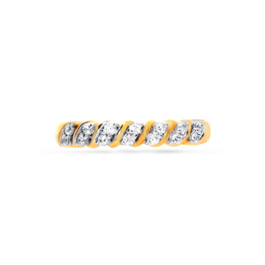 Anillo de Diamantes Simply Paradise, Media Eternidad, Oro Amarillo de 18K, Anillo de Lujo con Diamantes Redondos de 0.25 CT - Product Image 3