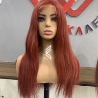 Prix le plus bas naturel droit avant de lacet perruques rouge pour les femmes noires, 100 pour cent perruques de cheveux humains
