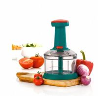 Premium handmatige plastic keuken groentehakker 600ml capaciteit roestvrijstalen messen 3 messen makkelijk schoon te maken multifunctioneel gereedschap