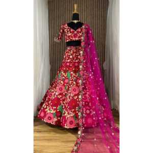 Hermoso Conjunto de Lehenga Choli con Dupatta para Fiesta para Mujer - Product Image 2