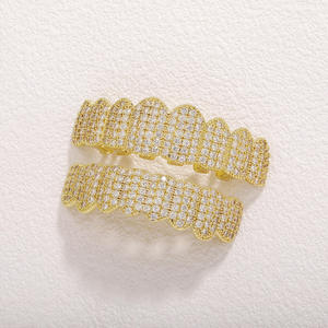 Dentaduras Postizas de Diamantes Ecológicas, Chapadas en Oro, Tono Plateado, Estilo Hip Hop, Joyería Bucal Unisex, Moda, Mejor Precio - Product Image 2
