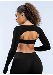 เสื้อยืดออกกำลังกายทรงสลิมฟิต แห้งเร็ว กระชับรูปร่าง สีพื้น สำหรับโยคะ ระบายอากาศได้ดี ไซส์ใหญ่ น้ำหนักเบา แขนยาว รุ่นปี 2026 - Product Image 3