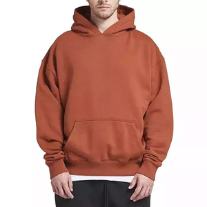 Sudadera con capucha para hombre de corte regular, lavado ácido, con logo personalizado, forro polar grueso, 100% algodón, talla grande, estilo canguro, color liso para invierno - Product Image 4