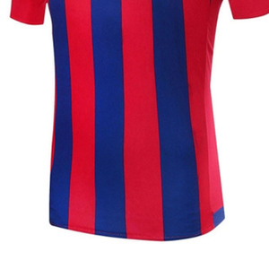 Conjunto de Camiseta de Fútbol Sublimada Personalizada, Rayas Rojas y Azules, Cuello en V, Manga Corta, Absorbe la Humedad, Ropa Deportiva para Hombre Adulto - Product Image 5