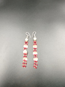 Vintage Classic Long Shell Drop Earrings Imitation Pearl Red Bead Gold Plated Women's Wedding Fashion <b>Jewelry</b> - Product Image 3